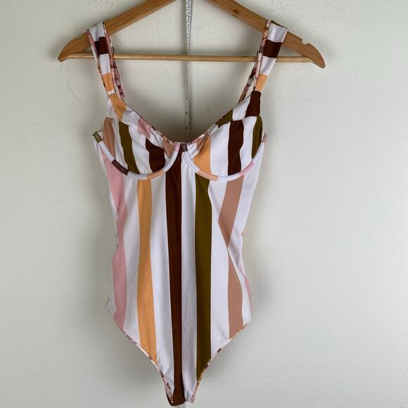 Maaji Afrodita Danish Classic One Piece Size Medium Pink White Brown Burgundy - Picture 7 of 14